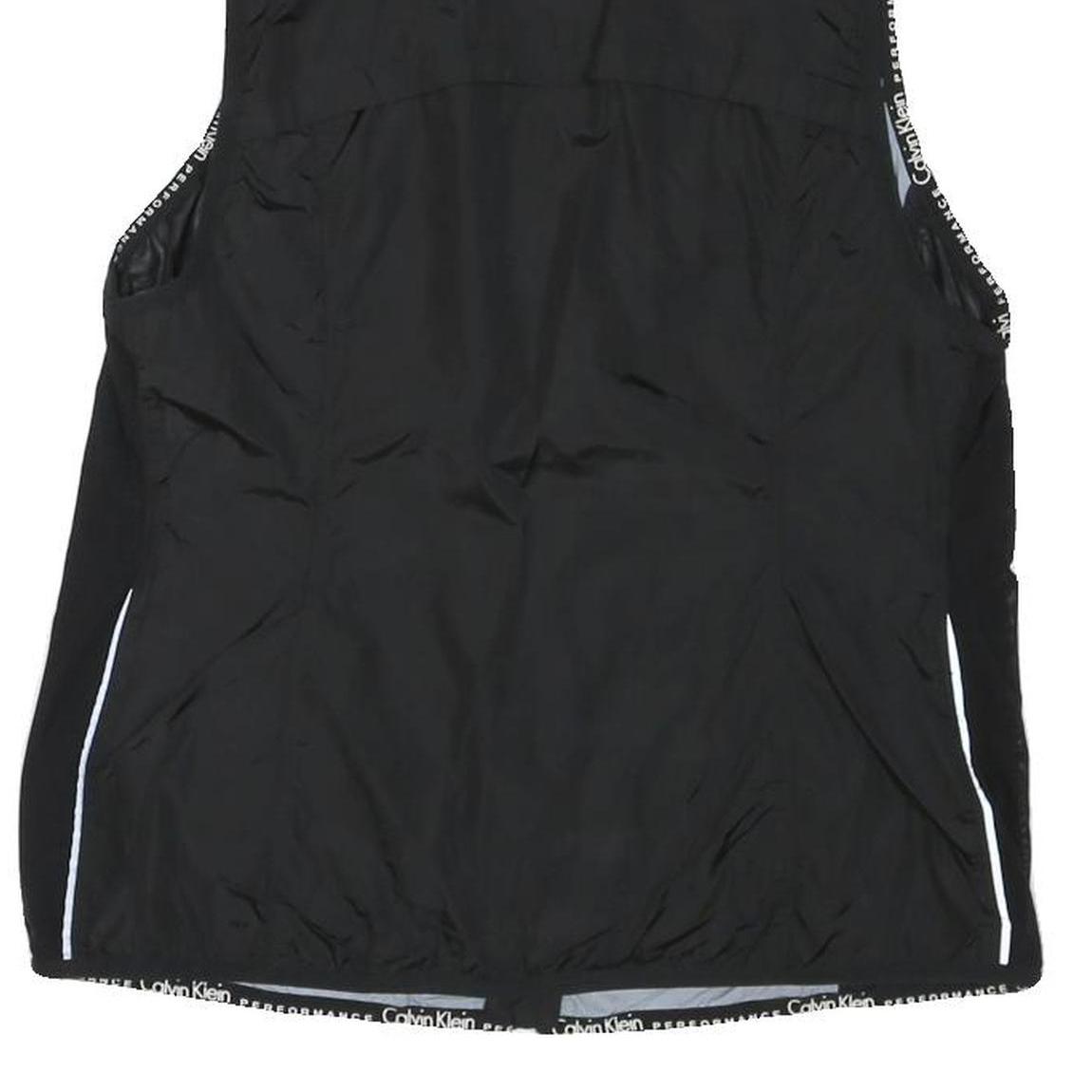 CALVIN KLEIN Womens Black Outdoor Jacket S Polyester Blend Plain Zip Lightweight