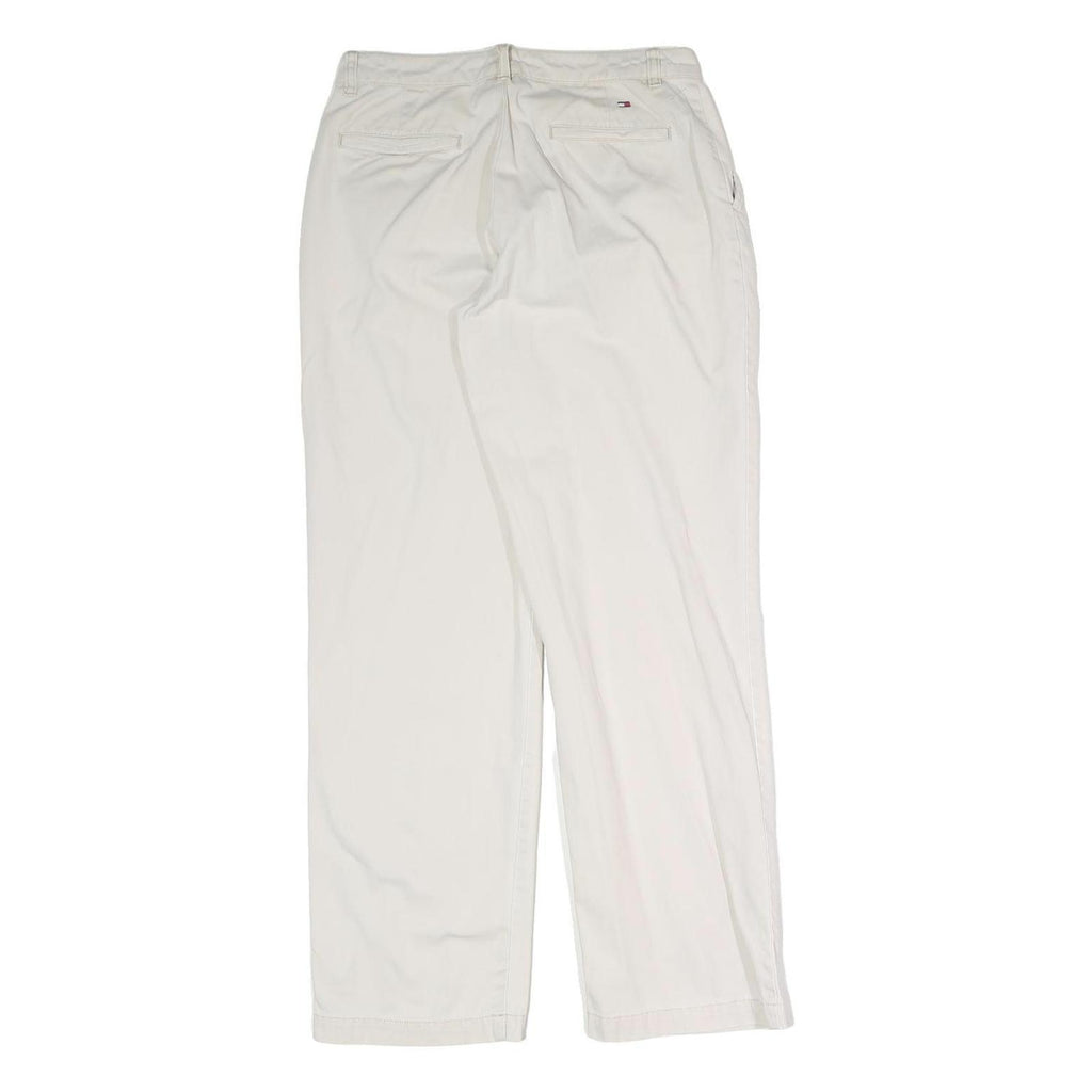 TOMMY HILFIGER Mens Regular Fit Beige Cotton Blend Zip Trousers W28 L29