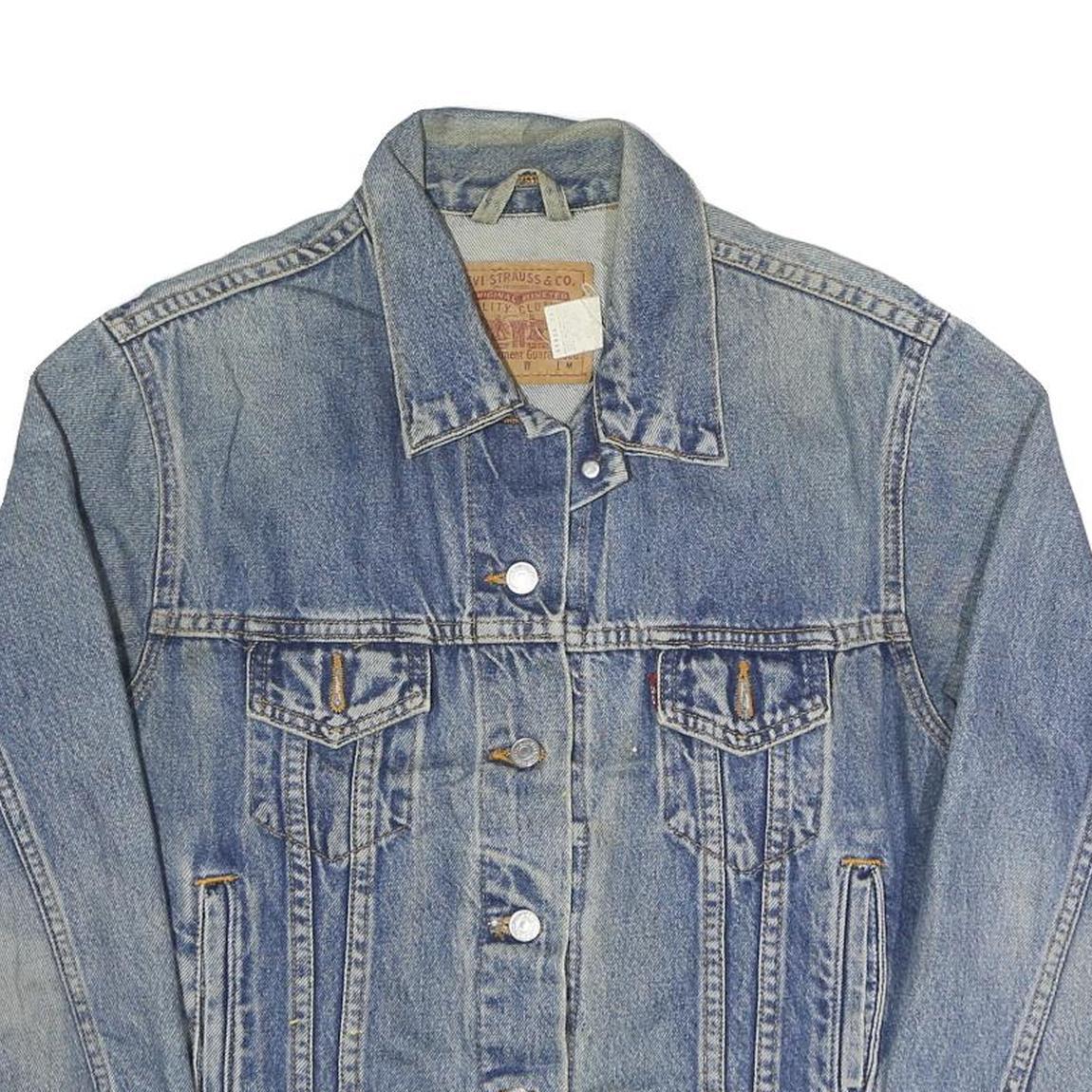 LEVI'S Womens Blue Denim Jacket M Cotton Blend Classic Style Button Closure