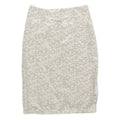 LAGENES Womens Beige Floral Pencil Knee Length Polyester Skirt Size S Elegant