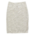 LAGENES Womens Beige Floral Pencil Knee Length Polyester Skirt Size S Elegant