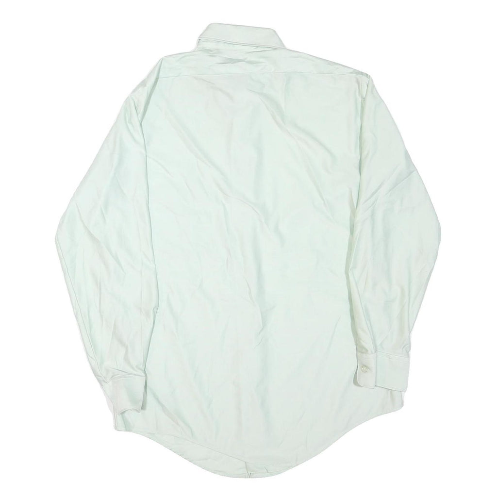 MERVYNS Mens White Plain Shirt M Classic Fit Button Collar Polyester Blend