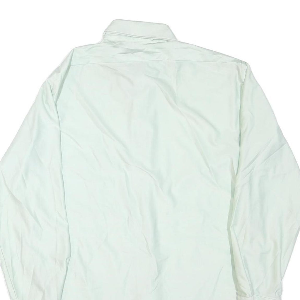 MERVYNS Mens White Plain Shirt M Classic Fit Button Collar Polyester Blend