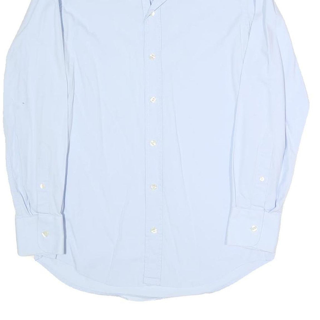 DOLCE & GABBANA Mens Light Blue Plain Shirt S Cotton Blend Elegant Dress
