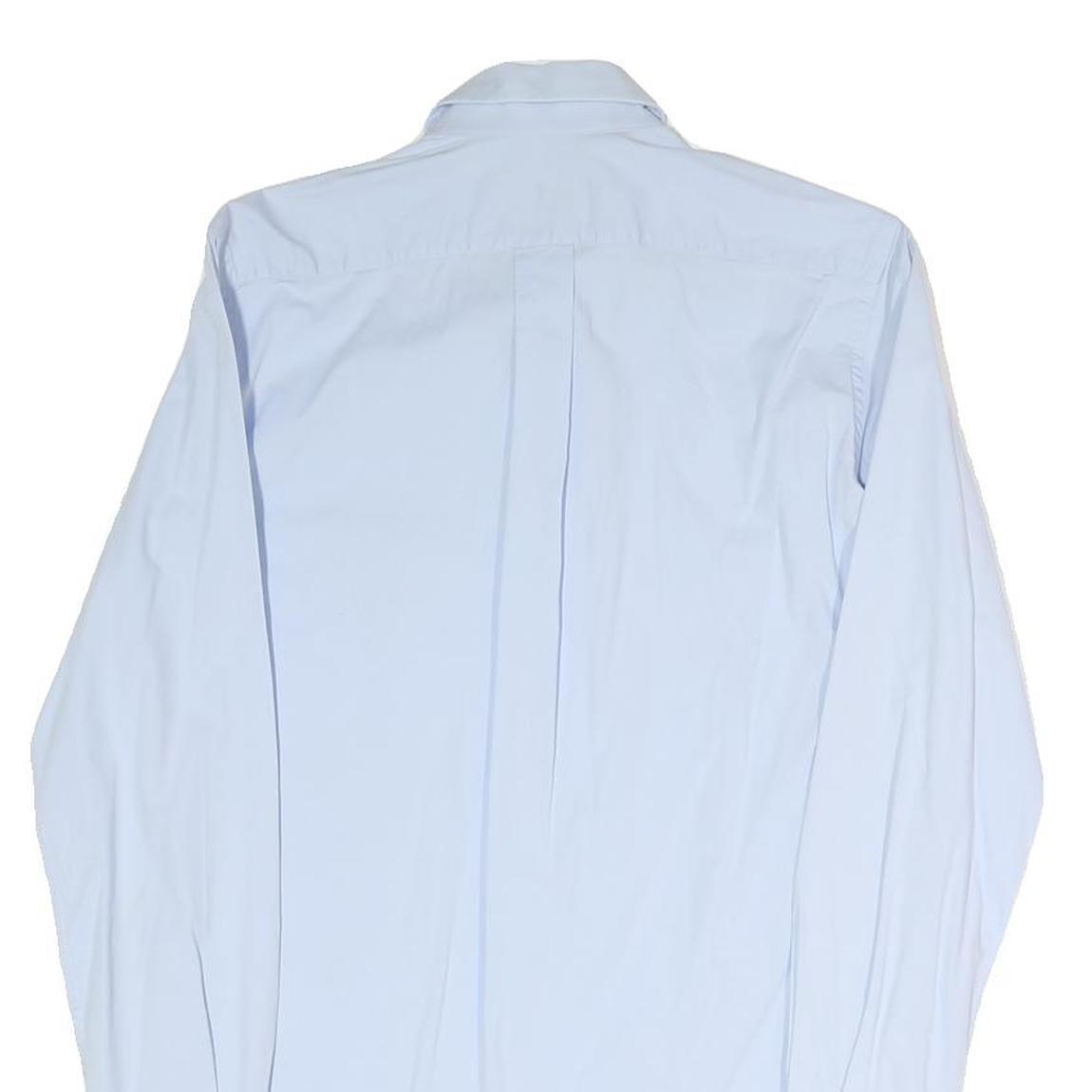 DOLCE & GABBANA Mens Light Blue Plain Shirt S Cotton Blend Elegant Dress