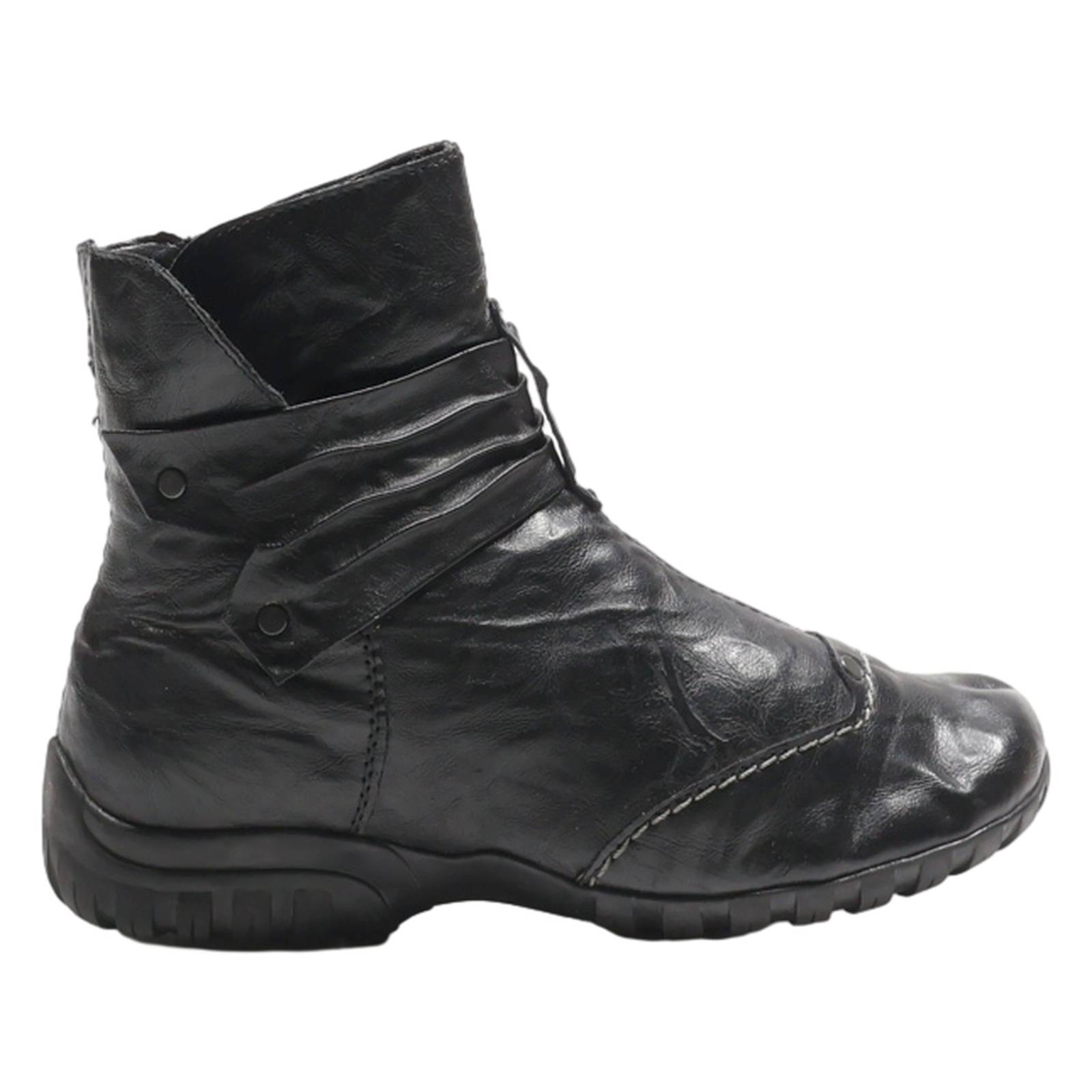 RIEKER Ankle Boots Black Leather Womens UK 3