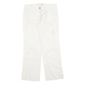 ADIDAS Womens Cotton Blend White Regular Wide-Leg Trousers W32 L31 Zip Casual