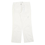 ADIDAS Womens Cotton Blend White Regular Wide-Leg Trousers W32 L31 Zip Casual