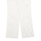 ADIDAS Womens Cotton Blend White Regular Wide-Leg Trousers W32 L31 Zip Casual