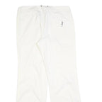 ADIDAS Womens Cotton Blend White Regular Wide-Leg Trousers W32 L31 Zip Casual