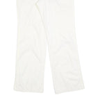 ADIDAS Womens Cotton Blend White Regular Wide-Leg Trousers W32 L31 Zip Casual