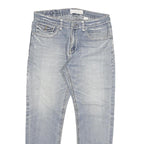 Mens Slim Blue Denim Jeans W32 L28 Cotton Blend Zip Classic Casual Stylish