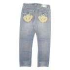 Mens Slim Blue Denim Jeans W32 L28 Cotton Blend Zip Classic Casual Stylish