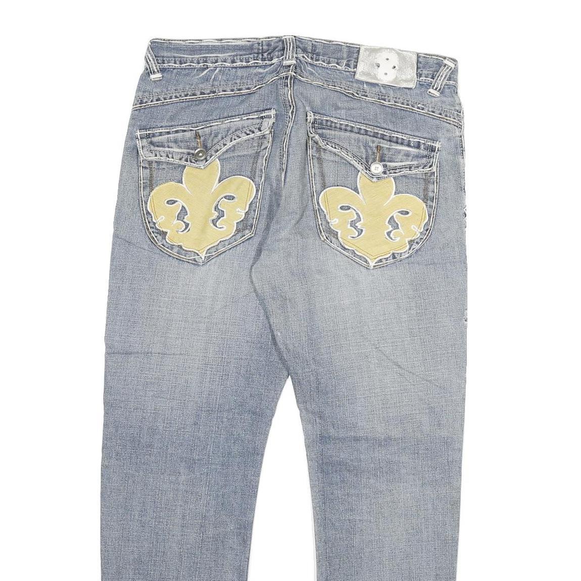 Mens Slim Blue Denim Jeans W32 L28 Cotton Blend Zip Classic Casual Stylish