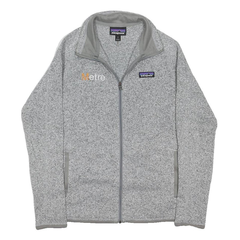 PATAGONIA Womens Grey Fleece Jacket S Polyester Blend Zip Stand-Up Collar Soft