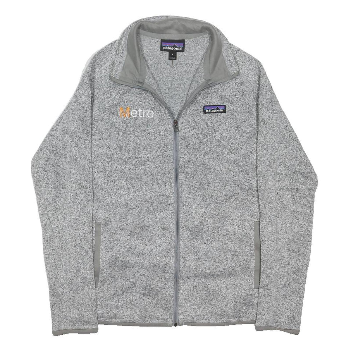 PATAGONIA Womens Grey Fleece Jacket S Polyester Blend Zip Stand-Up Collar Soft