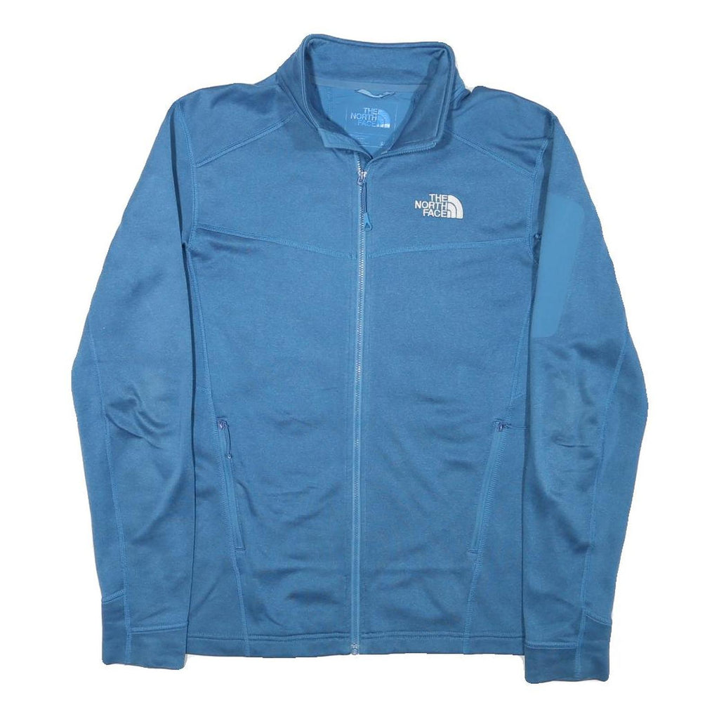 THE NORTH FACE Mens Blue Jacket S Polyester Blend Zip Plain Casual Outdoor