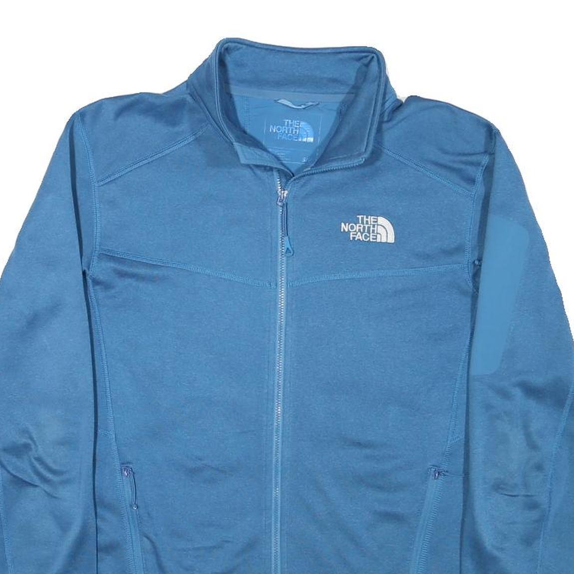 THE NORTH FACE Mens Blue Jacket S Polyester Blend Zip Plain Casual Outdoor