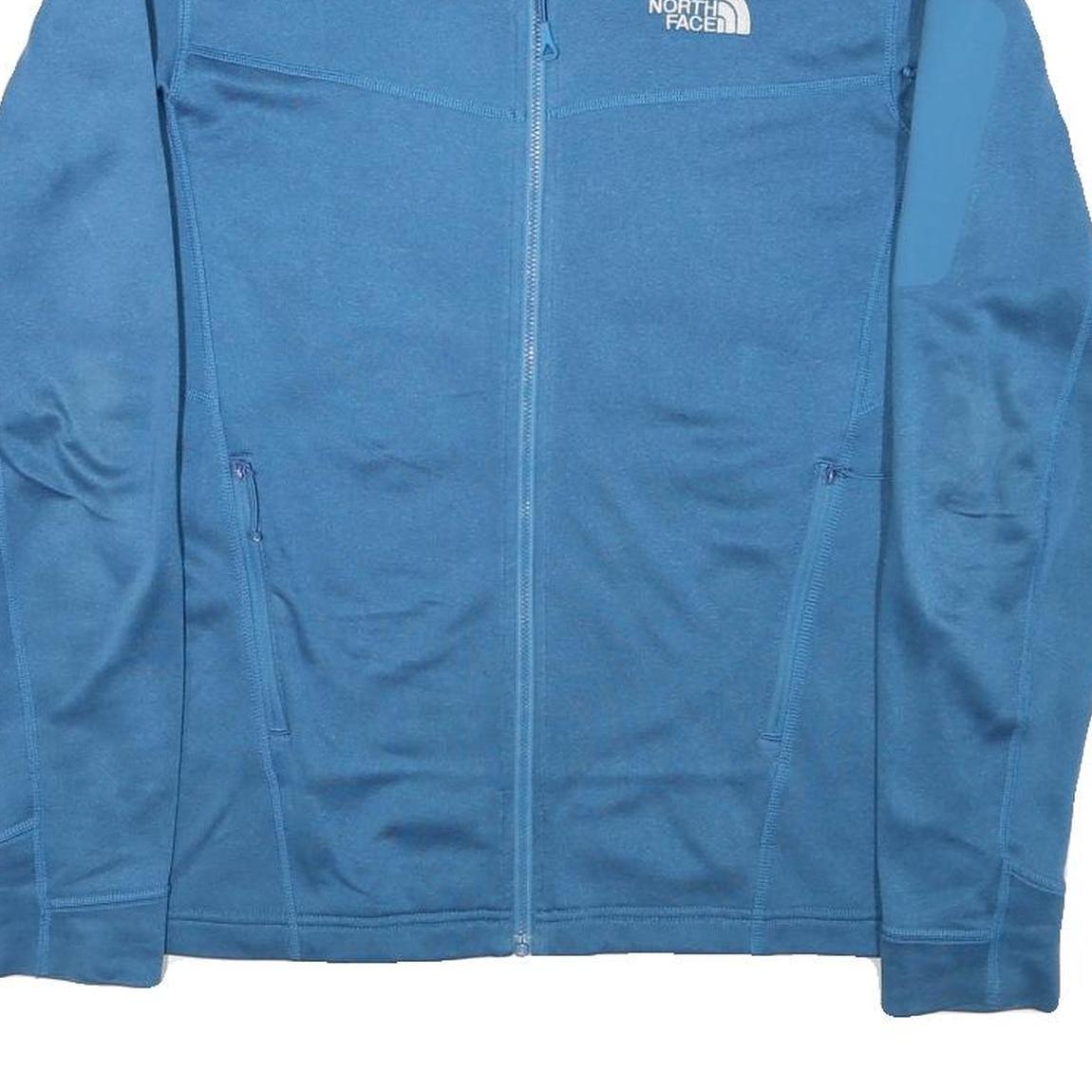 THE NORTH FACE Mens Blue Jacket S Polyester Blend Zip Plain Casual Outdoor