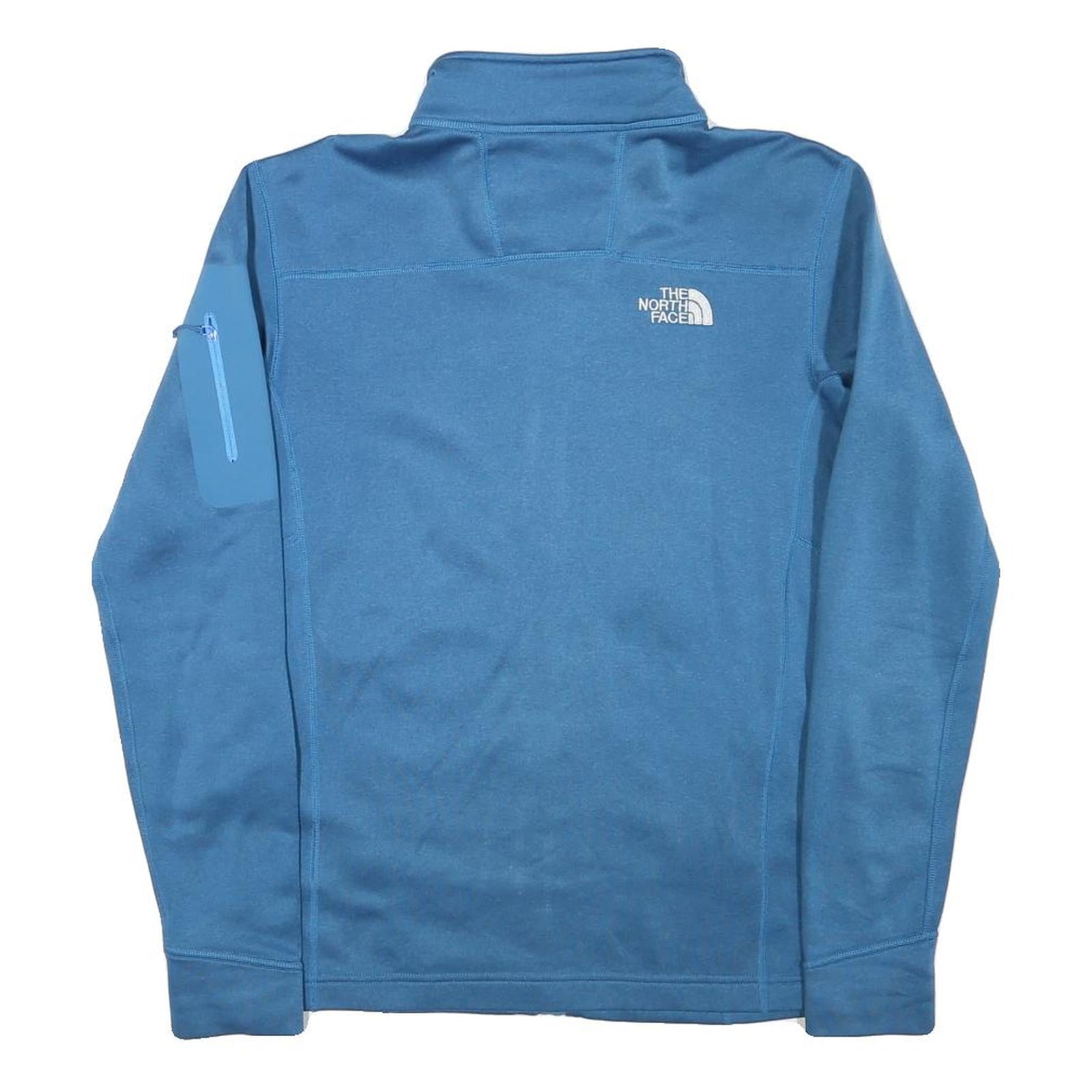 THE NORTH FACE Mens Blue Jacket S Polyester Blend Zip Plain Casual Outdoor