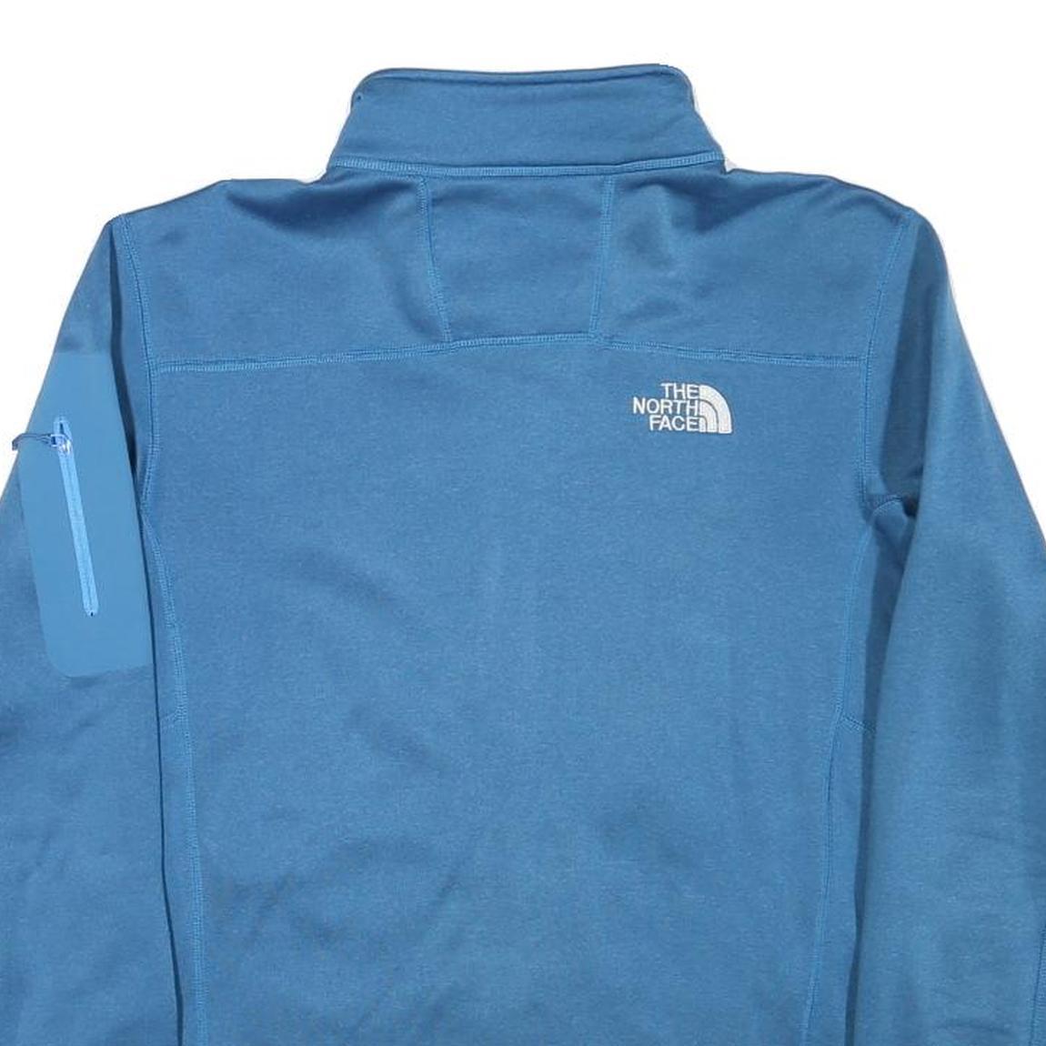 THE NORTH FACE Mens Blue Jacket S Polyester Blend Zip Plain Casual Outdoor