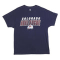 NHL Womens Navy Blue Colorado Avalanche Graphic T-Shirt L Short Sleeve Crew Neck
