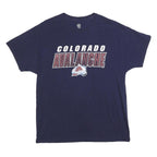 NHL Womens Navy Blue Colorado Avalanche Graphic T-Shirt L Short Sleeve Crew Neck