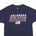 NHL Womens Navy Blue Colorado Avalanche Graphic T-Shirt L Short Sleeve Crew Neck