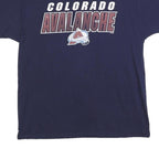 NHL Womens Navy Blue Colorado Avalanche Graphic T-Shirt L Short Sleeve Crew Neck