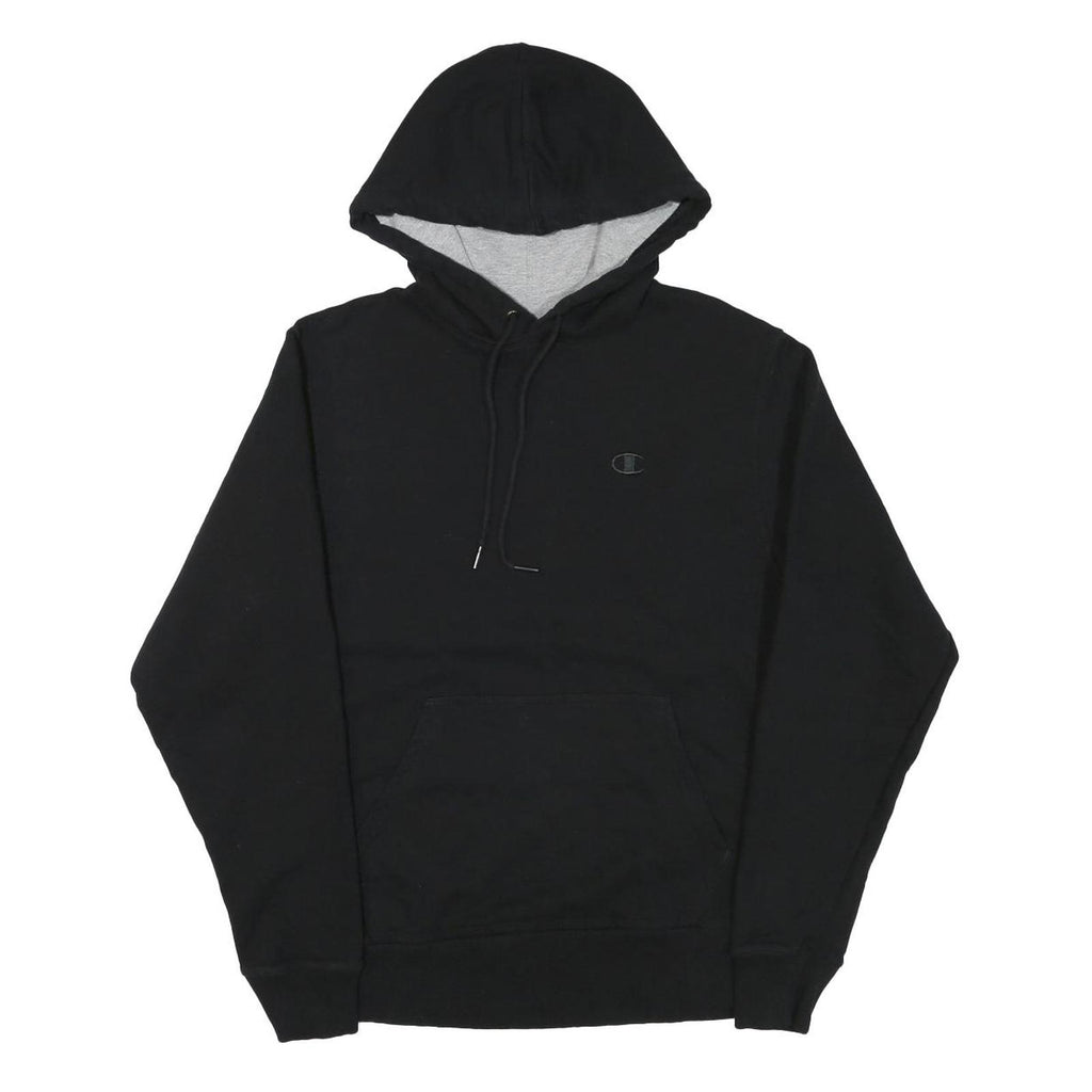CHAMPION Mens Black Pullover Hoodie S Cotton Blend Classic Casual Wear