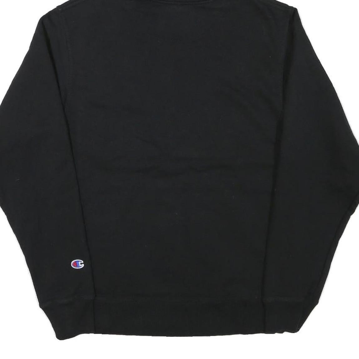 CHAMPION Mens Black Pullover Hoodie S Cotton Blend Classic Casual Wear