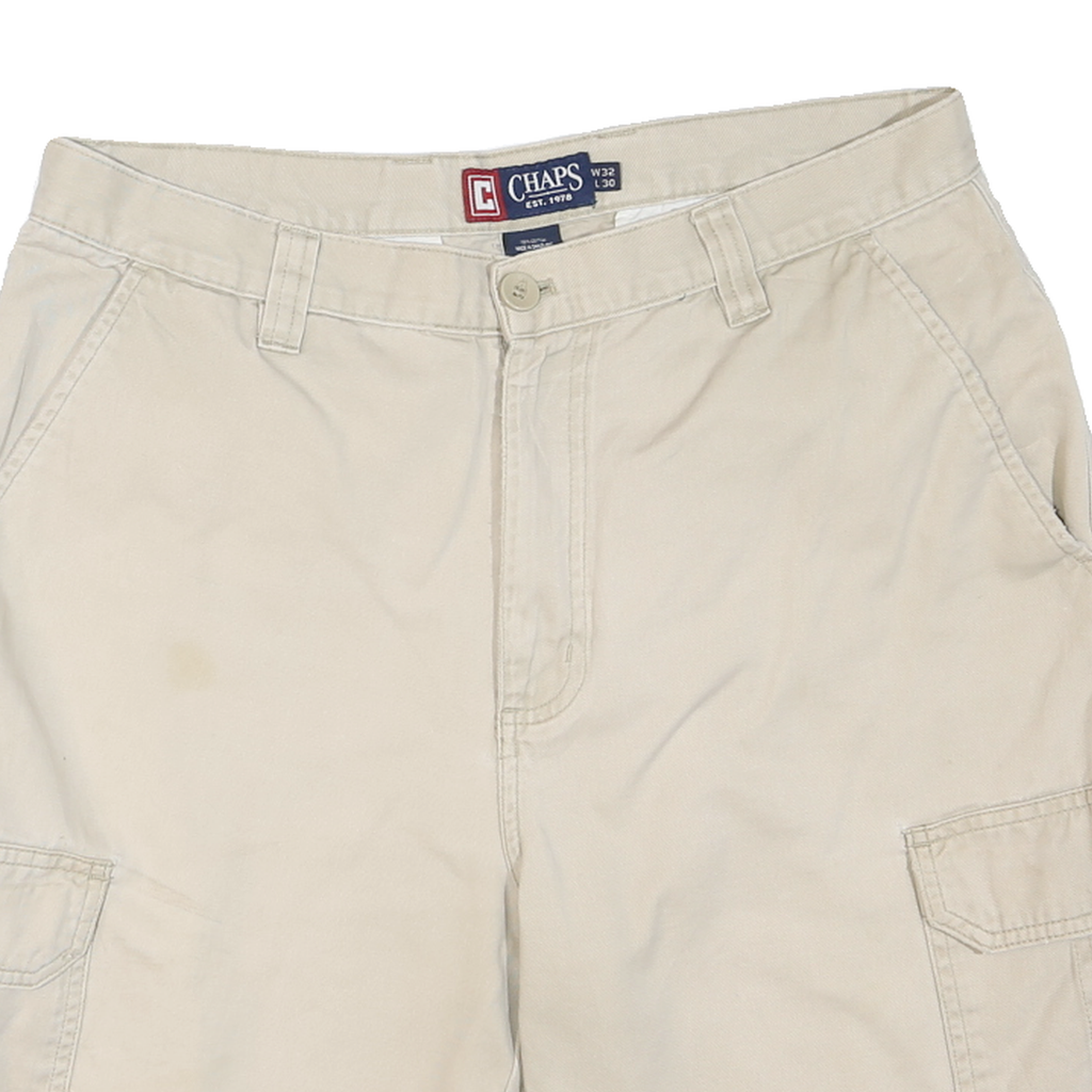 CHAPS Mens Shorts Beige Cargo Plain M W32 Cotton Blend Casual Summer