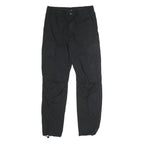 H&M Womens Black Cotton Blend Regular Leg Trousers W30 L28 Cargo Style Zip