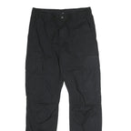 H&M Womens Black Cotton Blend Regular Leg Trousers W30 L28 Cargo Style Zip