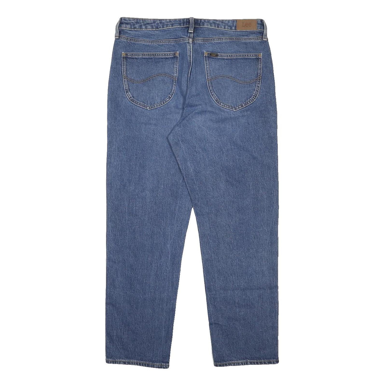 LEE Womens Regular Fit Blue Denim Jeans Cotton Blend Zip W33 L29 Classic Style