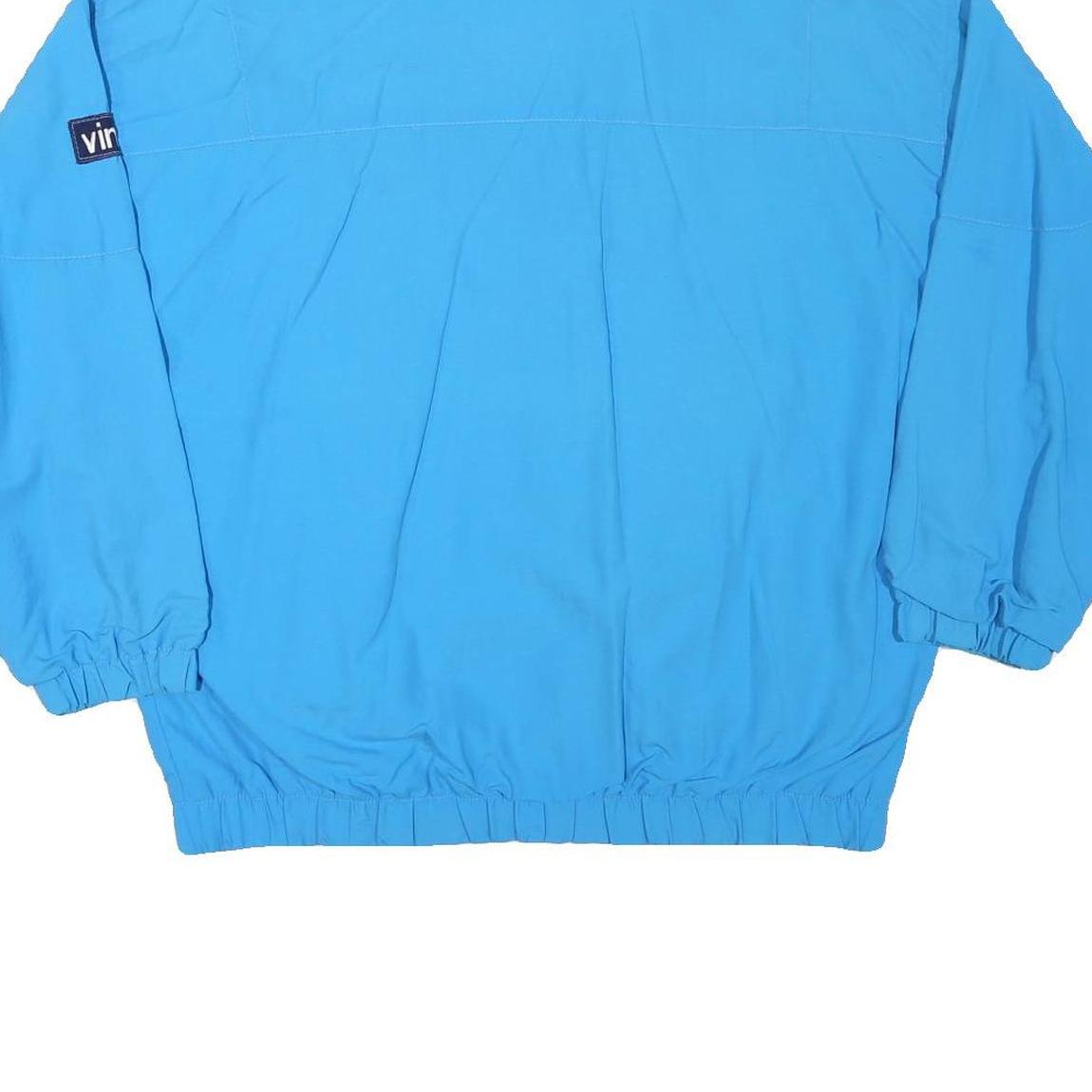 VINCI Mens Blue Light Blue Zip Jacket L Polyester Blend Plain Casual Outdoor