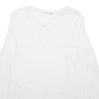 REFORMATION Womens White Long Sleeve V-Neck T-Shirt Cotton S Plain Classic