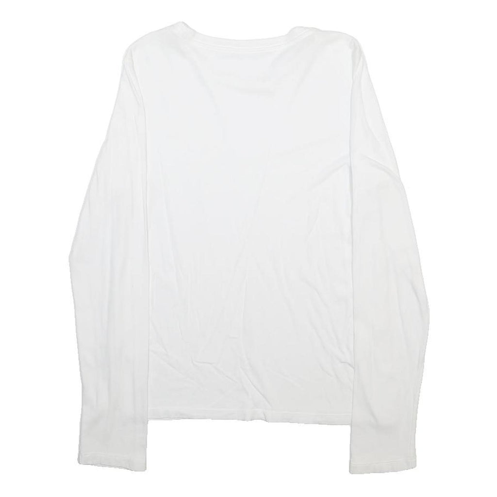 REFORMATION Womens White Long Sleeve V-Neck T-Shirt Cotton S Plain Classic