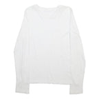 REFORMATION Womens White Long Sleeve V-Neck T-Shirt Cotton S Plain Classic
