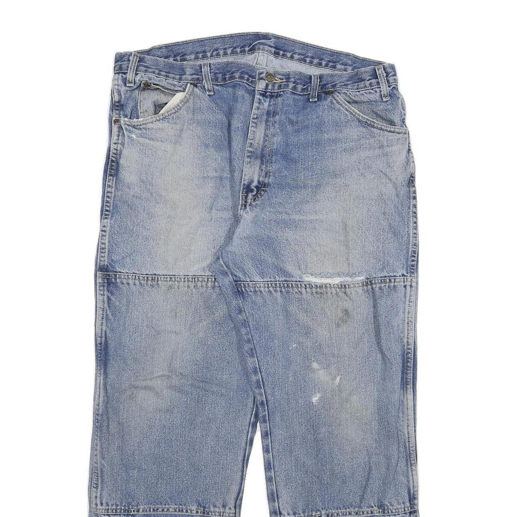 DICKIES Mens Blue Regular Fit Denim Jeans W38 L30 Workwear Cotton Blend Zip