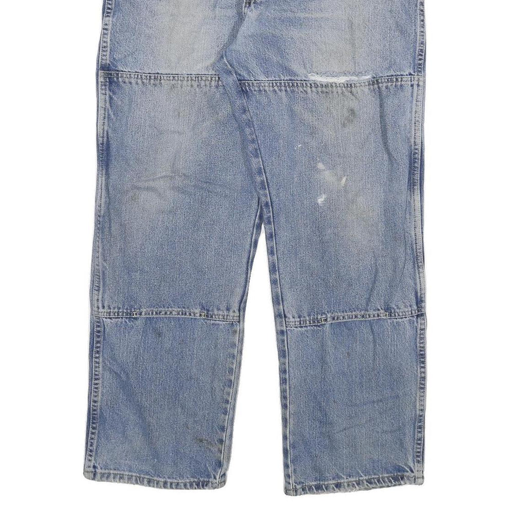 DICKIES Mens Blue Regular Fit Denim Jeans W38 L30 Workwear Cotton Blend Zip