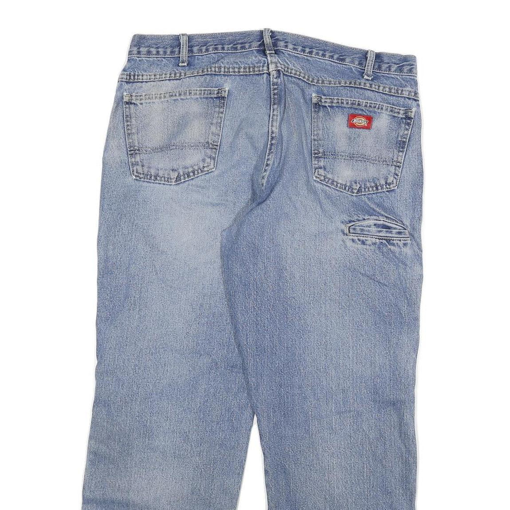 DICKIES Mens Blue Regular Fit Denim Jeans W38 L30 Workwear Cotton Blend Zip