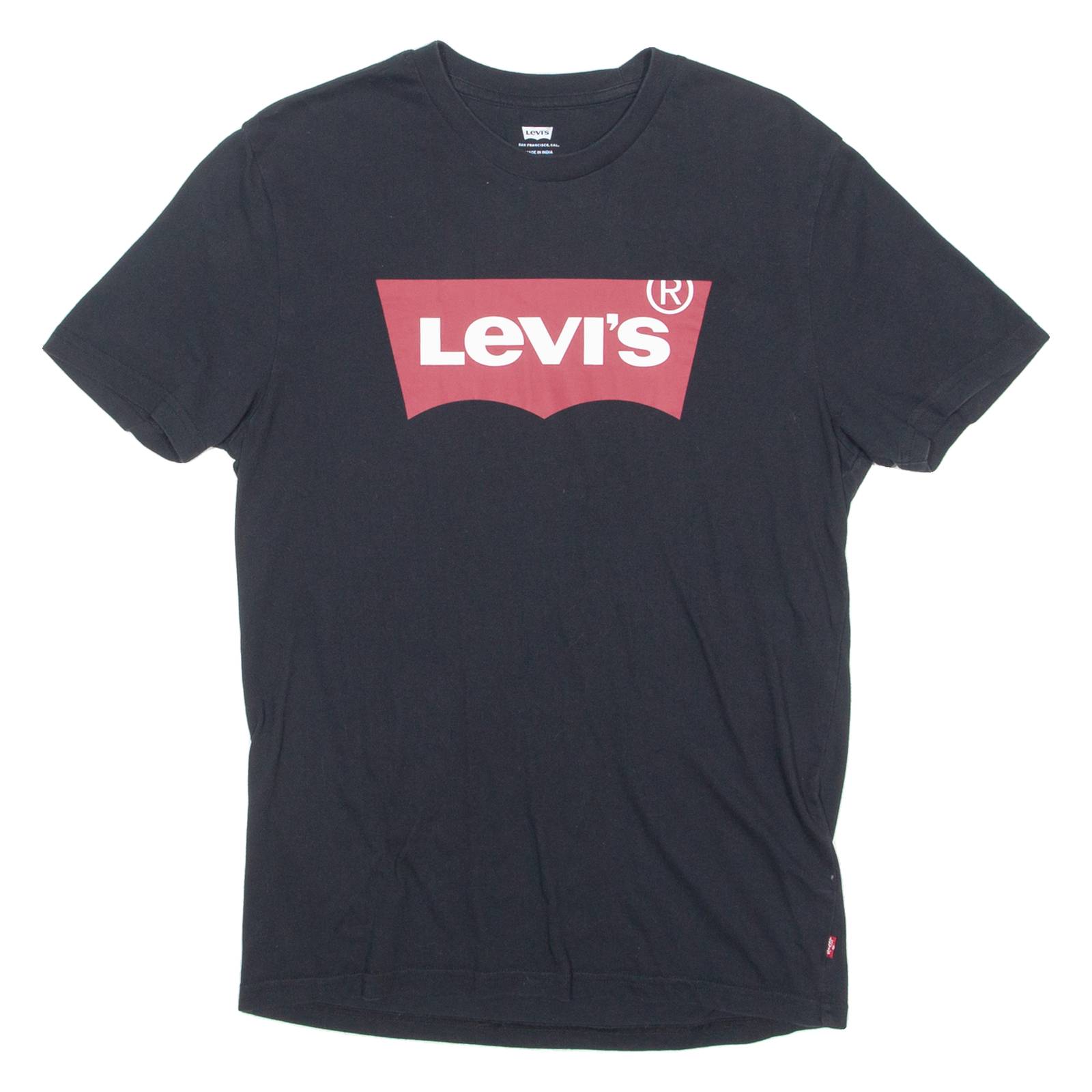 LEVI'S Mens T-Shirt Black Crew Neck S