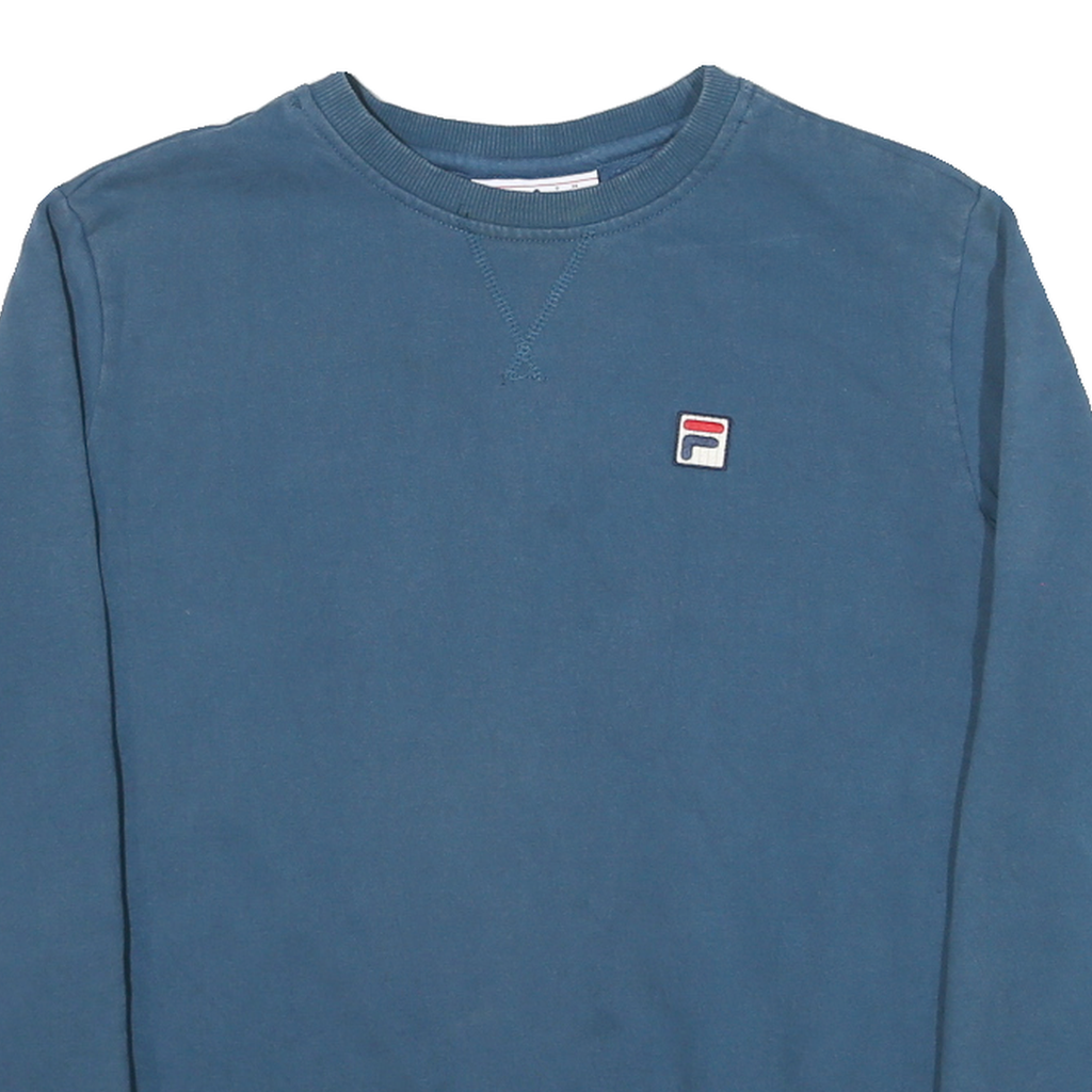 FILA Womens Blue Crew Neck M Sweatshirt Cotton Blend Casual Pullover