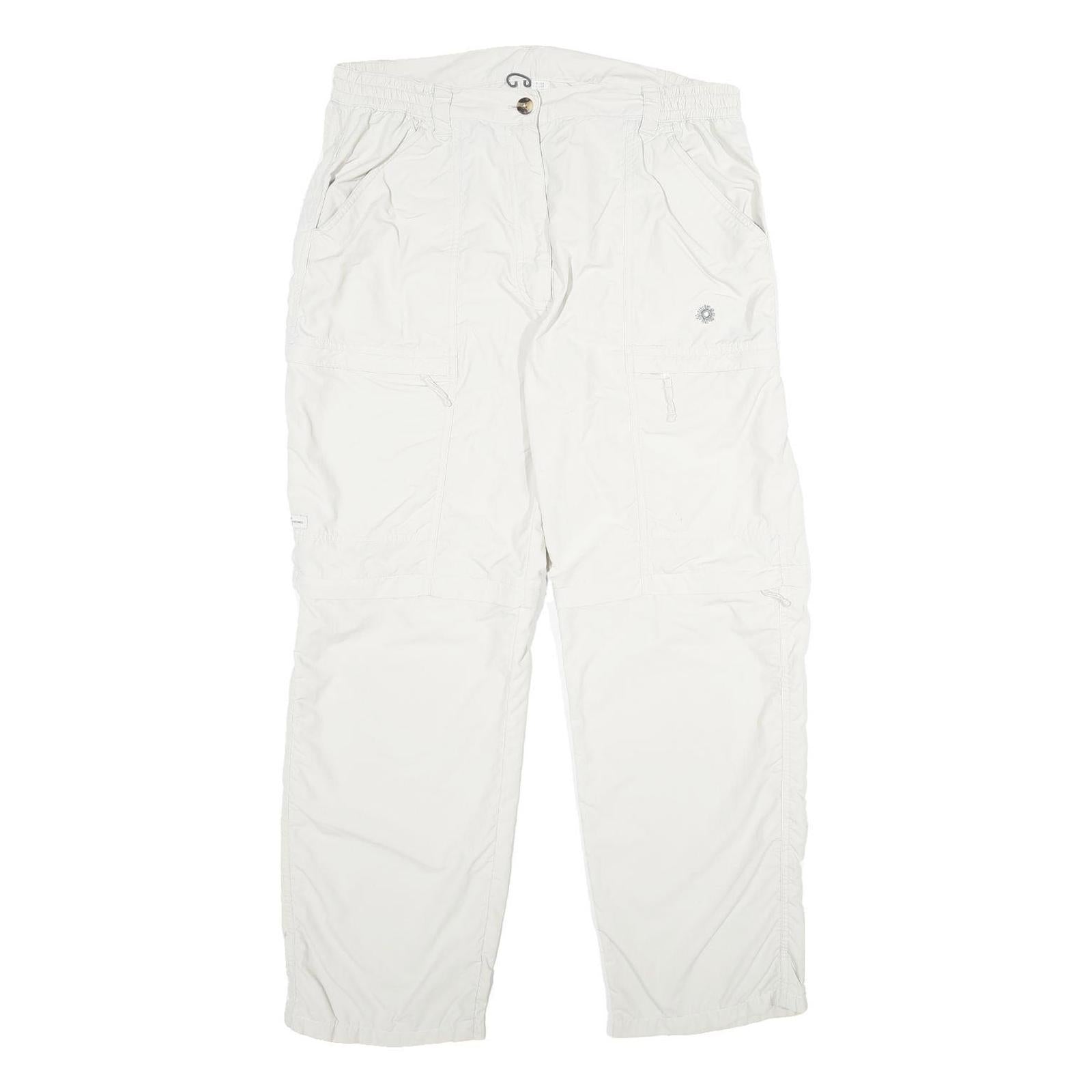 DRYLON Womens White Regular Zip Trousers W32 L30 Lightweight Outdoor Casual