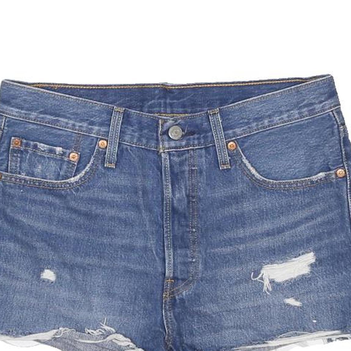 LEVI'S Womens Denim Blue Cut-Off Shorts M W29 Distressed Casual Summer