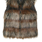 AVANT PREMIERE Womens Brown Faux Fur Gilet XS Polyester Blend Button Closure