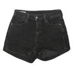 LEVI'S Womens Shorts Black Denim XS W26 Classic Fit Casual Roll Hem