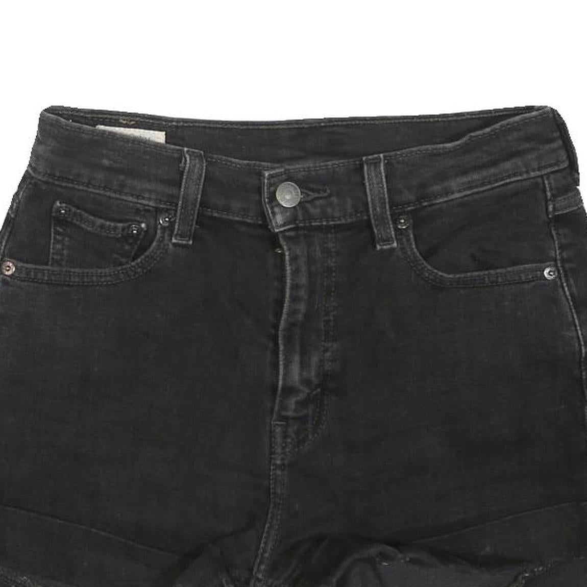 LEVI'S Womens Shorts Black Denim XS W26 Classic Fit Casual Roll Hem