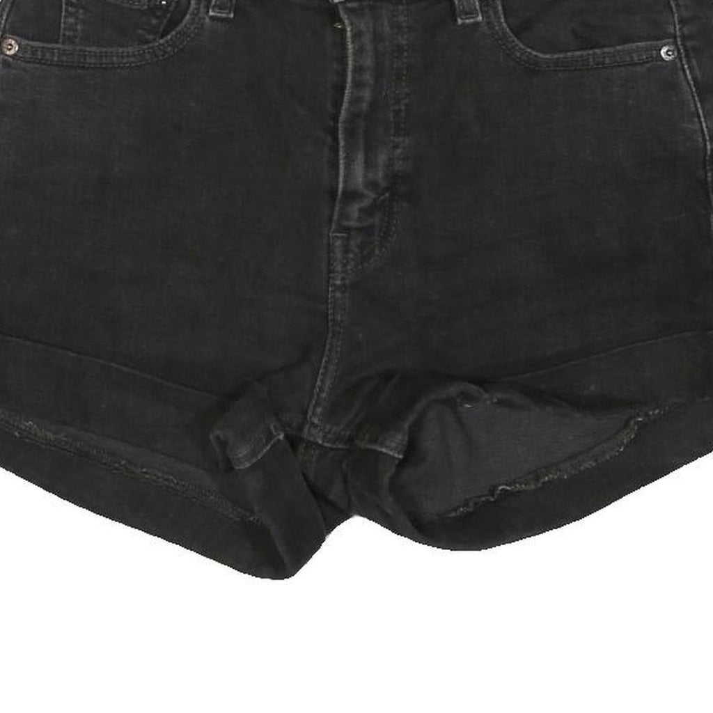 LEVI'S Womens Shorts Black Denim XS W26 Classic Fit Casual Roll Hem
